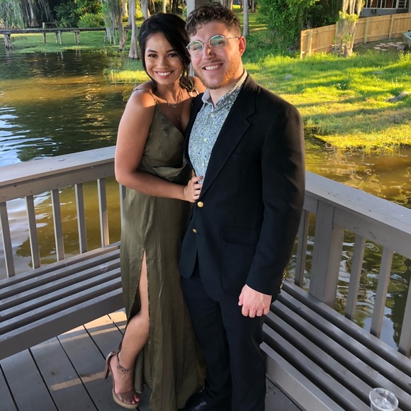 Olive Green Gown - Picture 2 of 2